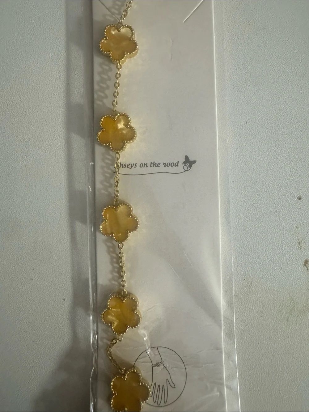 Gold Clover Link Bracelet - Unbranded